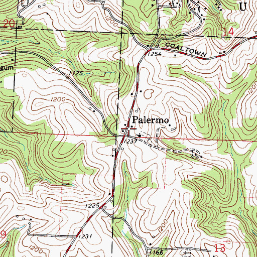 Topographic Map of Palermo Post Office (historical), OH