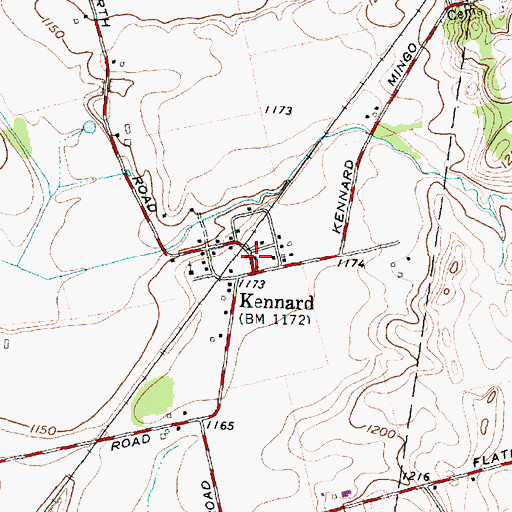 Topographic Map of Kennard Post Office (historical), OH