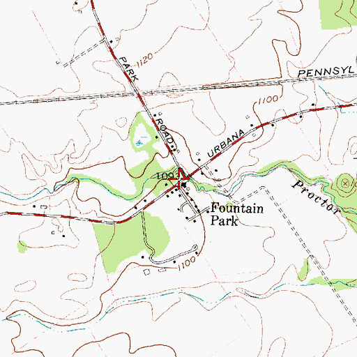 Topographic Map of Fountain Park Post Office (historical), OH