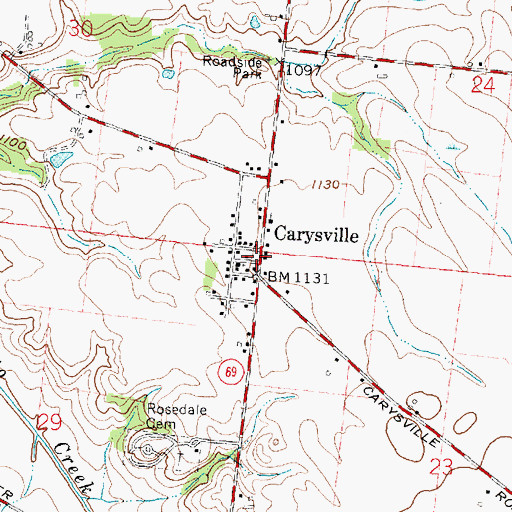 Topographic Map of Carysville Post Office (historical), OH