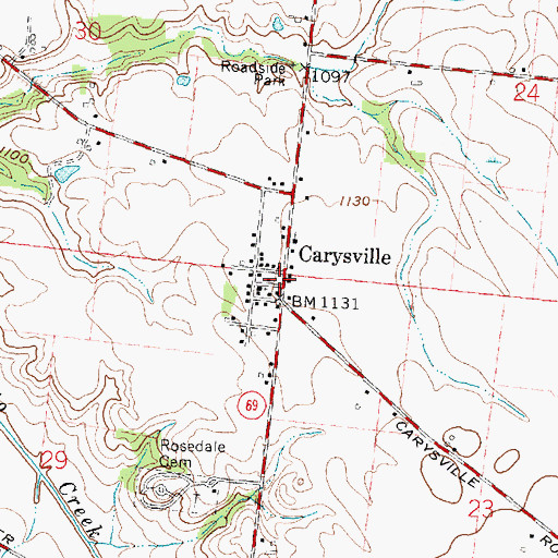 Topographic Map of Carysville Post Office (historical), OH