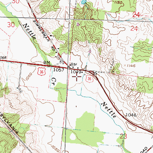 Topographic Map of Nettleton Post Office (historical), OH