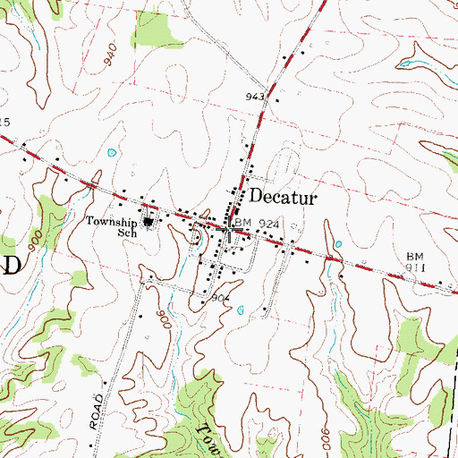 Topographic Map of Decatur Post Office, OH