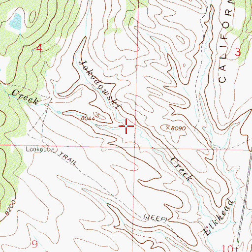 Topographic Map of Sugar Creek, CO