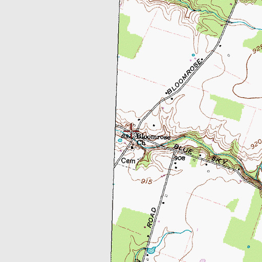 Topographic Map of Bloom Rose Post Office (historical), OH