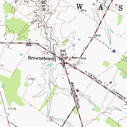 Topographic Map of Browntown Post Office (historical), OH