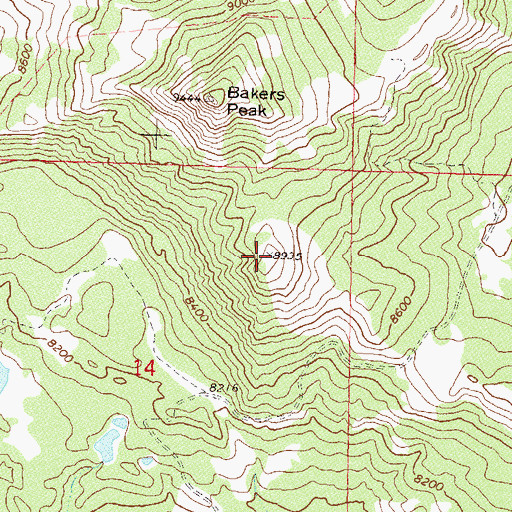 Topographic Map of Jim Robertson Mountain, CO