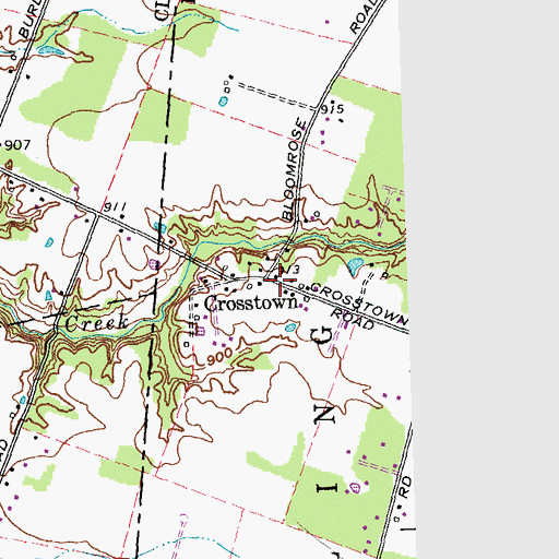 Topographic Map of Crosstown Post Office (historical), OH