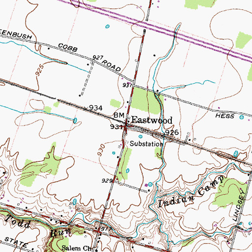 Topographic Map of Eastwood Post Office (historical), OH