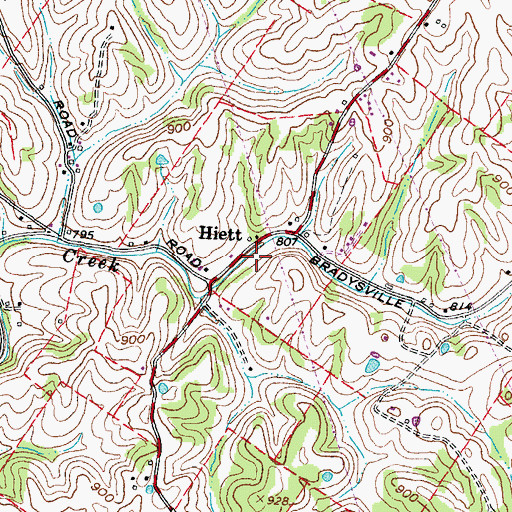 Topographic Map of Hiett Post Office (historical), OH