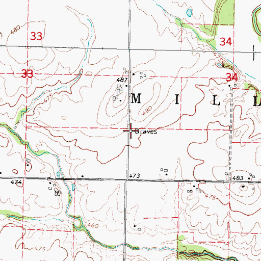Topographic Map of Weinheimer Cemetery, IL