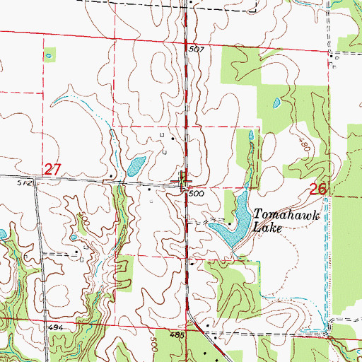 Topographic Map of Burgess Cemetery, IL