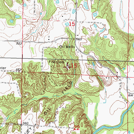 Topographic Map of File Cemetery, IL