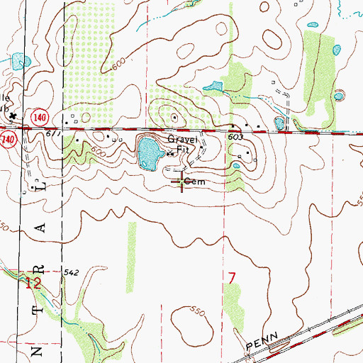 Topographic Map of Halls Grove Cemetery, IL