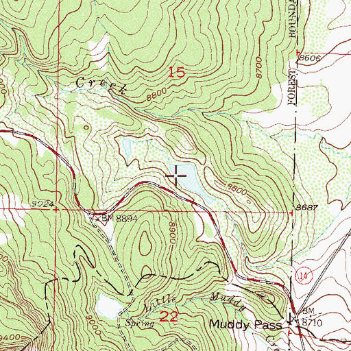 Topographic Map of Muddy Pass Lake, CO