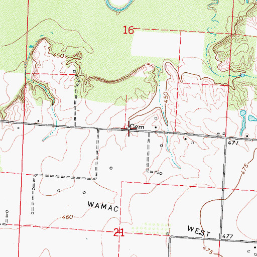 Topographic Map of Garrison Cemetery, IL