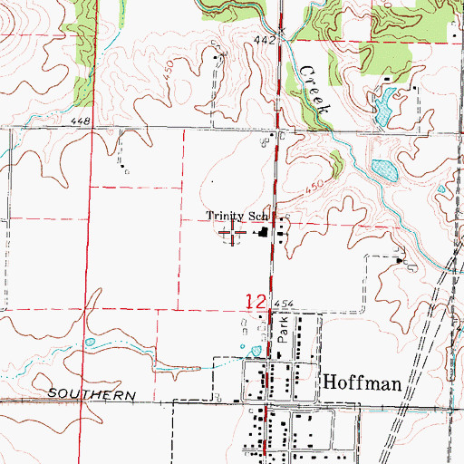 Topographic Map of Trinity Lutheran Cemetery, IL