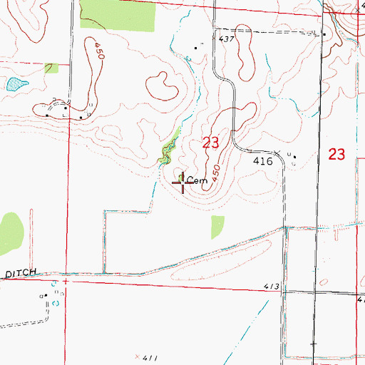 Topographic Map of Ammons Cemetery, IL