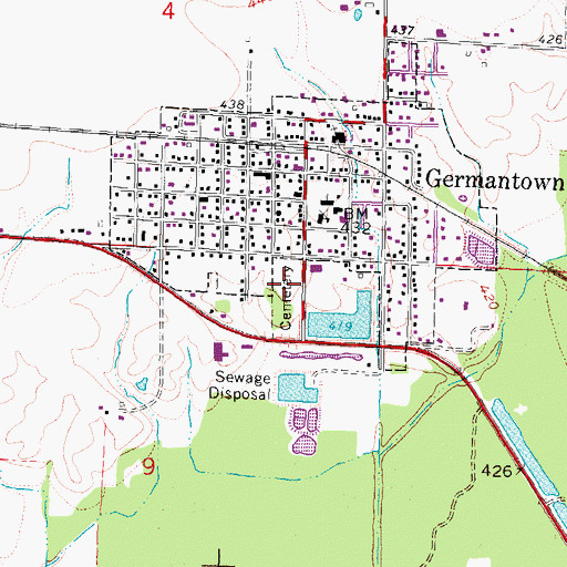 Topographic Map of Saint Boniface Cemetery, IL