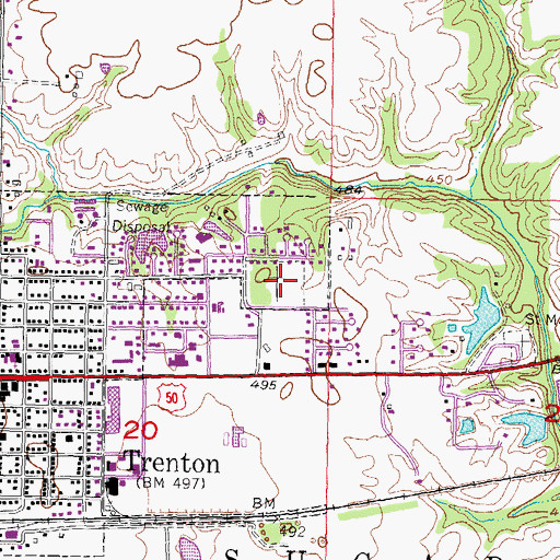 Topographic Map of Trenton Cemetery, IL