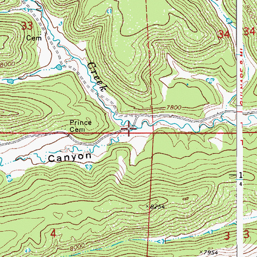 Topographic Map of Rito Seco Creek, CO