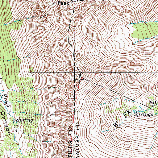 Topographic Map of Mount Maxwell, CO