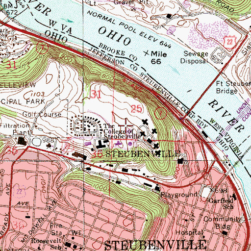 Topographic Map of Finnegan Fieldhouse, OH