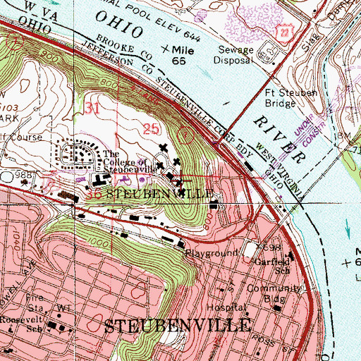 Topographic Map of Marian Hall, OH