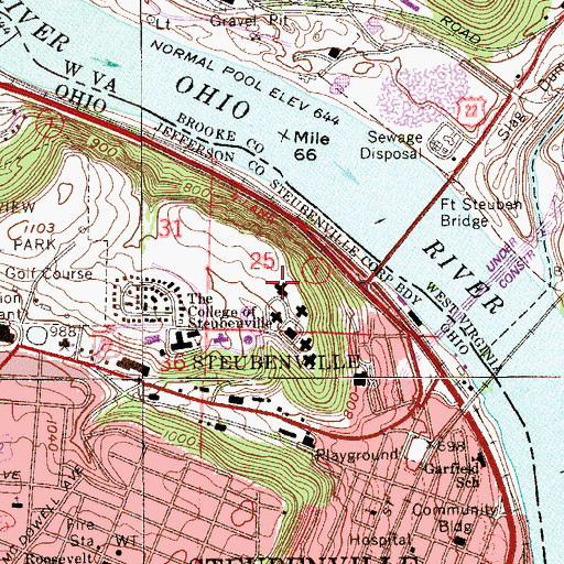 Topographic Map of Saint Thomas Moore Hall, OH