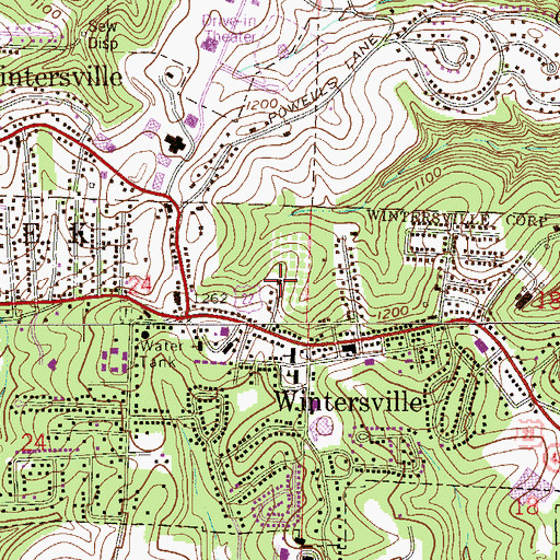 Topographic Map of Wintersville Municipal Building, OH