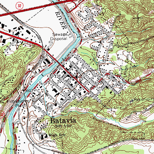 Topographic Map of Batavia Post Office, OH