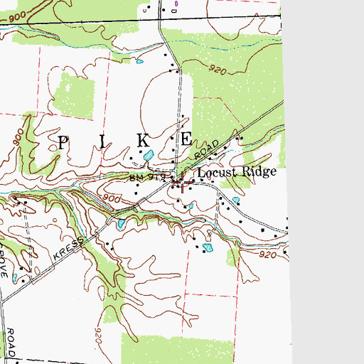 Topographic Map of Locustridge Post Office (historical), OH