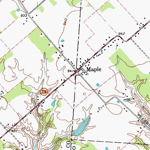 Topographic Map of Maple Post Office (historical), OH
