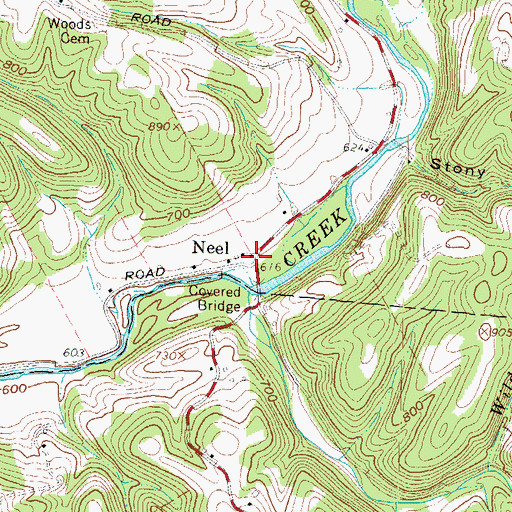 Topographic Map of Neel Post Office (historical), OH