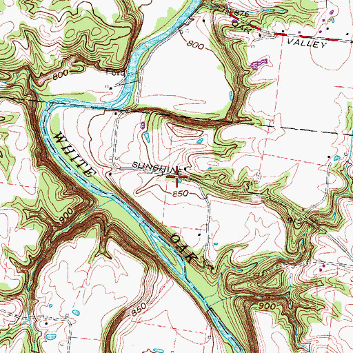 Topographic Map of Sunshine Post Office (historical), OH