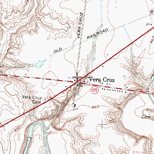Topographic Map of Veracruz Post Office (historical), OH