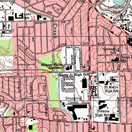 Topographic Map of Skinner Police Academy, MS