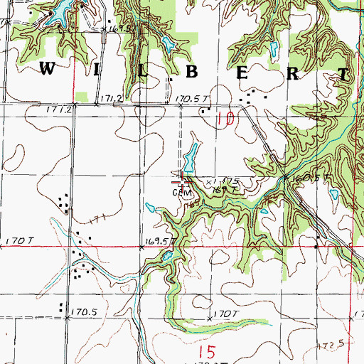 Topographic Map of Cheshier Cemetery, IL