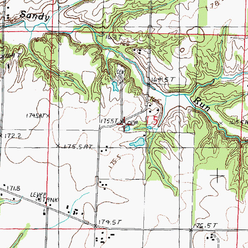 Topographic Map of Winslow Pilcher Cemetery, IL