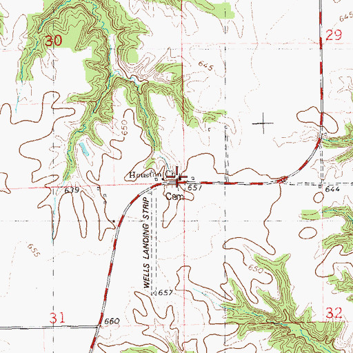 Topographic Map of Houston Church, IL