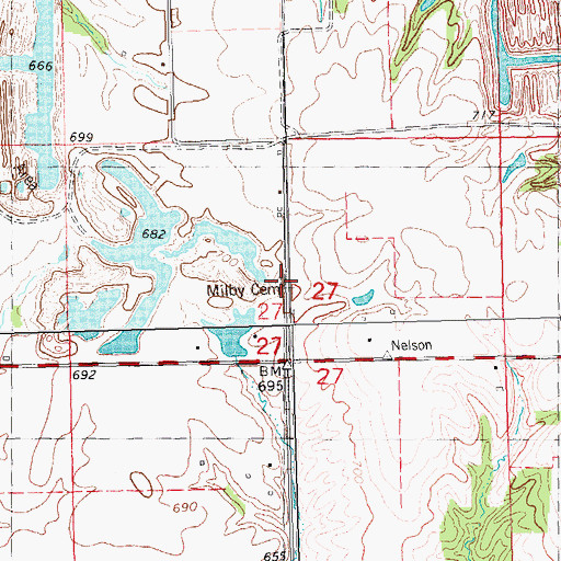 Topographic Map of Milby Cemetery, IL