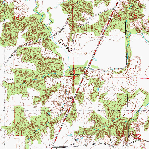 Topographic Map of Oakland Center School (historical), IL
