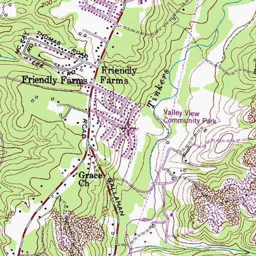 Topographic Map of Old Fort Acres, MD