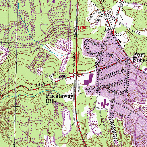 Topographic Map of Fort Washington United Methodist Church, MD