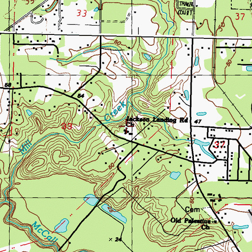 Topographic Map of Jackson Landing Road Church, MS