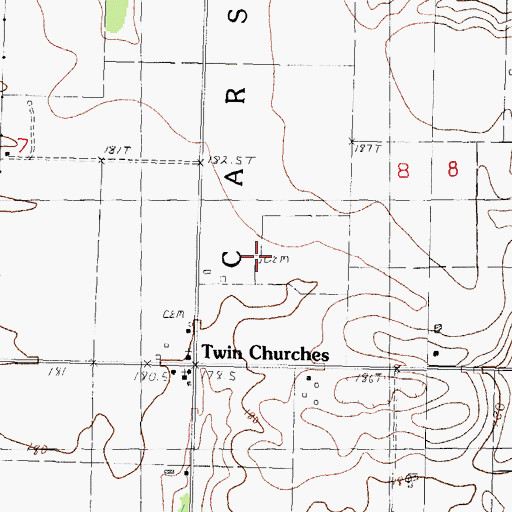 Topographic Map of Reed Cemetery, IL
