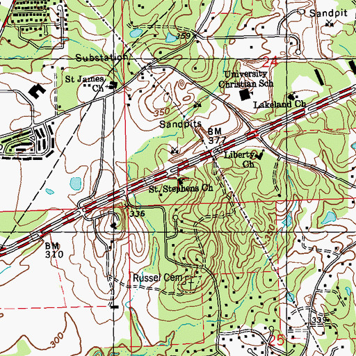 Topographic Map of Saint Stephens Church, MS
