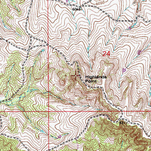 Topographic Map of Highlands Point, CO