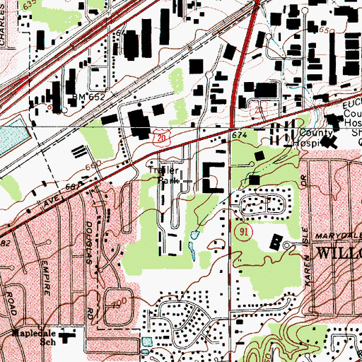 Topographic Map of Concord Estates, OH