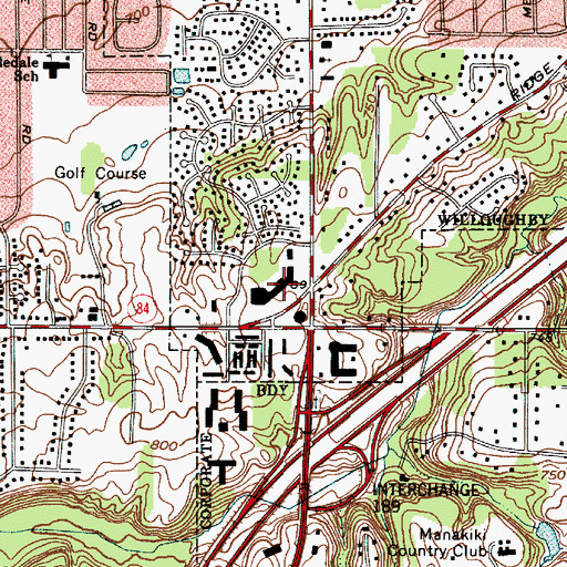 Topographic Map of Pine Ridge Plaza Shopping Center, OH